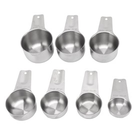 7Pcs Measuring Cups Set Stainless Steel Stackable Multifunctional Metal Nesting Measuring Cups Set for Kitchen Tools