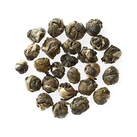 Golden Moon Tea Organic Jasmine Pearls Green Tea - Loose Leaf Dragon Pearls, Premium Grade, Non GMO - 1 Ounce