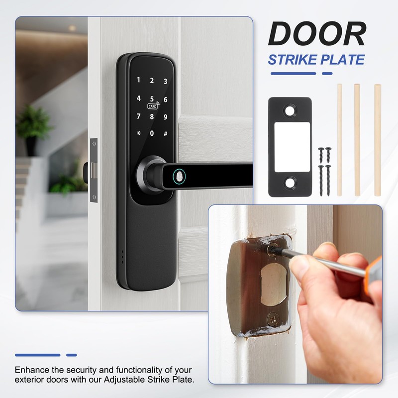 PATIKIL 1" x 2.24" Deadbolt Strike Plate, 1 Set Adjustable