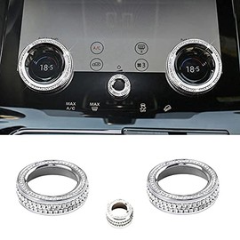MICROCK Bling Accessories for Range Rover Evoque 2020-2022 and Velar 2018 2019 2020 2021 2022 Air Conditioner Switch knob Cover Rhinestone Crystal, 3pcs