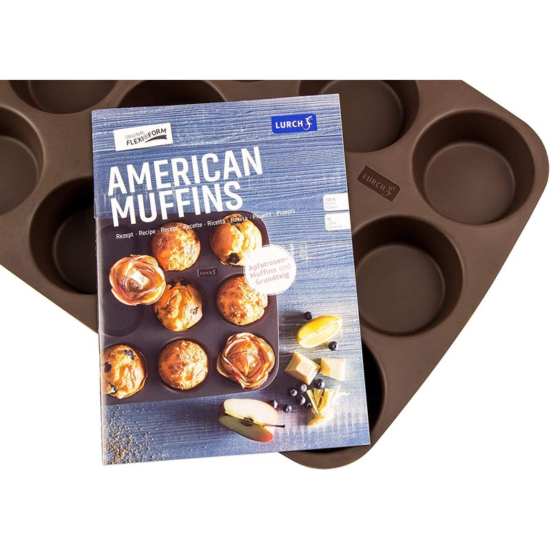 Lurch FlexiForm 85031 American Muffin Tray with 12 Moulds Brown
