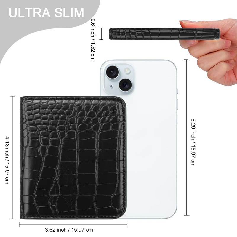 Simikol Crocodile Wallets Women Small RFID Blocking Credit Card Holder