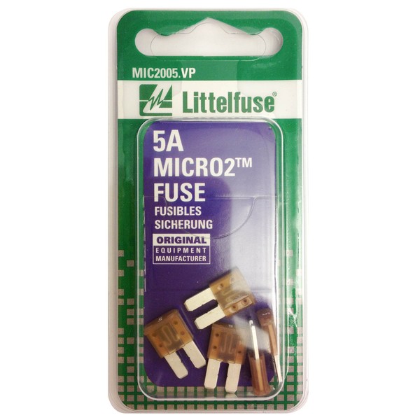 Littelfuse (MIC2005.VP) MICRO2 Tan 32V 5 Amp Blade Fuse, 5 count (Pack of 1)