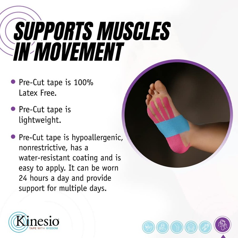 Kinesio Tape - Pre-Cut Foot Support - Optimized Athletic Tape