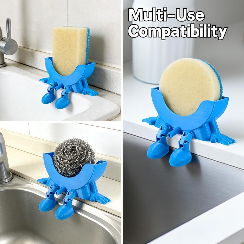 PLLCJB 2Pack Cute Hanging Sponge Holder with Drainage, 3D Printed