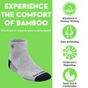 Premium Bamboo Crew Work Socks- Quarter High Moisture Wicking, Odor