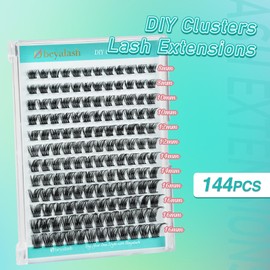 Obeyalash Cluster Lashes Extensions, Individual Eyelashes, DIY Eyelash Extensions, Mega Volume Eyelashes, Single Mix 8-16 mm, 3D Fluffy False Eyelashes (Y14)