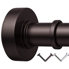 Bronze Shower Curtain Rod, Adjustable 43-72 Inches,Rust Resistance, Tension Rod with Durable Spring, No Drilling, Use for Bathroom, Bedroom, Kitchen, Balcony, Home