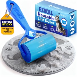 PetLovers EzRoll Reusable Lint Roller - Sticky for Life & Multi-Purpose Pet Hair, Dust, & Lint Remover for Clothing, Upholstery, & Cars - Sustainable, Washable & Efficient