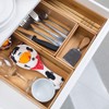 PRATIQUE Bamboo Drawer Organizer - Kitchen Utensil Organizer Silverware Tray