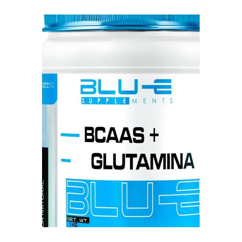 Blu-e Supplements BCAAs Glutamina Polvo Sabor Natural 1kg Aminoácidos