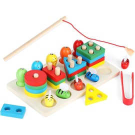 3 en 1 Juguetes Montessori para Niños, Juguetes Educativos, Juguete de Clasificación de Formas, Juego de Habilidades Motoras Finas de Aprendizaje Preescolar, Regalos de Navidad para Niños y Niñas