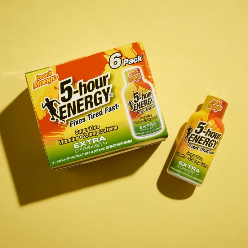 Peach Mango Flavor Extra Strength 5-hour ENERGY Shots - Size: