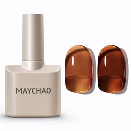 MAYCHAO 15ML Jelly Caramel Gel Nail Polish 1Pc Transparent Amber Gel Polish Soak Off UV LED Translucent Nail Polish Nail Art Starter Manicure Salon DIY at Home, 0.5 OZ