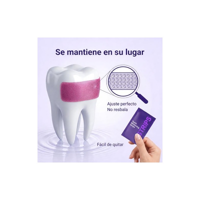 14pare Purple Teeth Whitening Strips Tiras Blanqueadoras Dientes Morado Tira