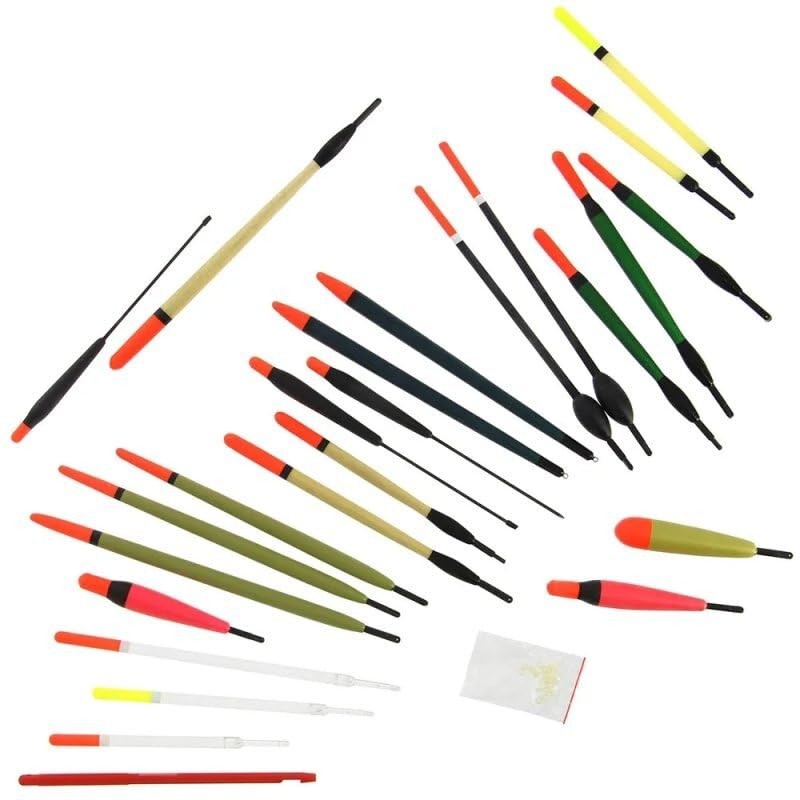 24-Piece Fishing Float Set Including Hook Remover Waggler Floats Running