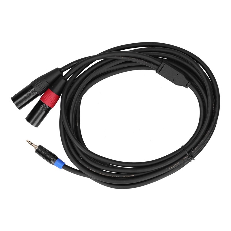 3.5mm Stereo Male to Dual 2 XLR Male Plug Connector