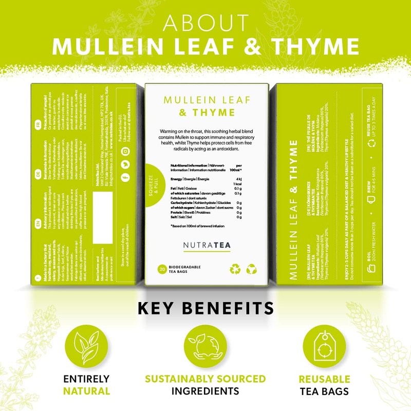 Nutra Tea - Mullein Leaf & Thyme | Mullein Tea