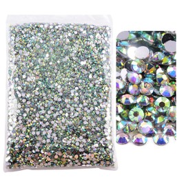 BLINGINBOX 15000pcs Flatback Rhinestones,Resin Non Hotfix Rhinestones Large Quantity Wholesale for Crafts DIY Creative Design,Clothes,Makeup,Nail Art (5mm=0.2", Crystal AB)