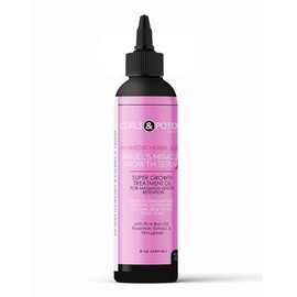 Curls & Potions Angel Serum Aceite Para El Tratamiento Del Cuero Cabelludo Y Cabello Con Biotina Y Aceites Esenciales, Puntas Divididas, Crecimiento Del Cabello, Cuero Cabelludo Seco Escamoso Para Tod