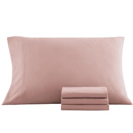 Casa Platino 4 Pack Pre-Washed Pillow Cases - Standard 50x75 cm - Soft Brushed Microfiber with Envelope Closure - Wrinkle Resistant and Durable - Sepia Rose