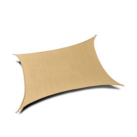 Petra's 20 Ft. X 13 Ft. Rectangle Sun Sail Shade. Durable Woven Outdoor Patio Fabric w/Up to 90% UV Protection. 20x13 Foot. (Desert Sand)