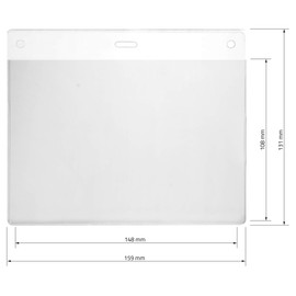 Karteo ID Card Holder Horizontal DIN A6 105 x 148 mm [Pack of 1] Soft Plastic Card Holder Horizontal Transparent Protective Case Made of Plastic