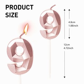 Geburtstagskerzen für Kuchen, Zahlenkerze in Roségold, Happy Birthday Kerzen für Geburtstagskuchen, Tortenaufsatz für Kinder, Jungen, Geburtstag, Hochzeit, Firma, Jahrestag, Kuchendekorationen