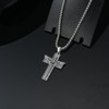 ROMANTICWORK Cross Necklace 925 Sterling Silver Sword Cross Necklace Cross