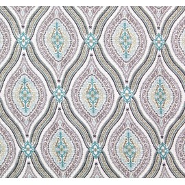 Serafina Home Hotel Quality Fabric Bathroom Shower Curtain: Modern Damask Paisley - Beige, Green and Taupe (72 x 70 inches)
