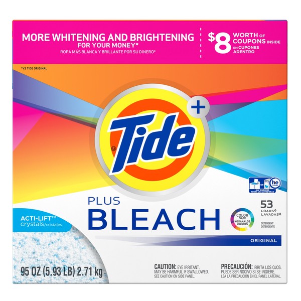 Tide Laundry Detergent with Bleach Powder, Orange, Original, 95 Ounce (Packaging May Vary)