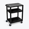 FSE 373-WT34 34"H AV Cart - Three Shelves - Black