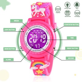 Dotodo Stocking Stuffers for Kids, Watches for Girls Ages 4-8 Unicorn Gifts for Girls Age 4-10 Toddler Gifts Educational Toys Gifts for Back to School Visit Gifts Toys for 3-7 Year Old Girls - Red