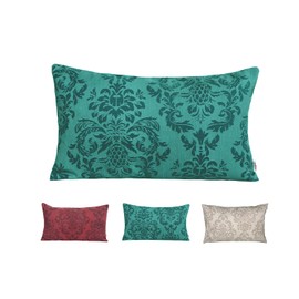beties Epoch Cushion Cover Approx. 30 x 50 cm Cushion Cover with 3D Ornament on Cotton Half Panama Binding from German Company in High Quality (Petrol Green)