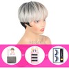 LEOSA Pelucas de Corte Pixie con Flequillo para Mujeres Negras,