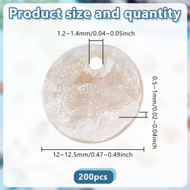 HOBBIESAY 200Pcs Flat Round Shell Charms 12-12.5mm White Capiz Shell Discs Charms Natural Mother of Pearl Seashells Charm for Earring Necklace Jewelry Making,Hole:1.2-1.4mm