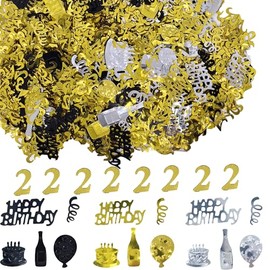 45g Gold 2nd Birthday Confetti Metallic Glitz Table Scatter Sprinkles Age Bday Party Decorations