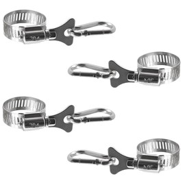 4 Pcs Flagpole Mounting Ring Clips, Stainless Steel Flag Pole Rings with Carabiner Clamp for Garden, Boat, Yacht, Truck, ATV, Outside House.