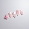 Sweet Peach Handmade Nail Tips Peach Cherry Blossoms - Round