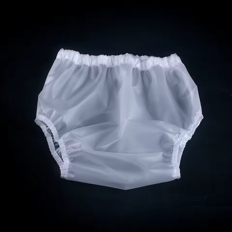 Reusable Waterproof TPU Adult Diaper Cover Pants, Clear/Frosted, S–XXL