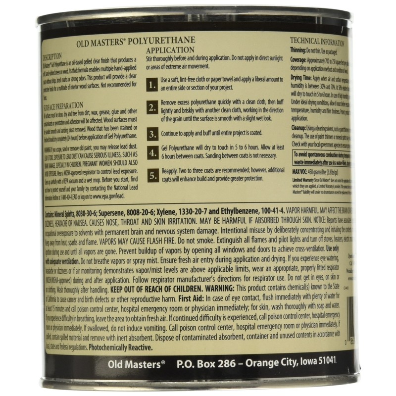 OLD MASTERS CLEAR SATIN Finish 1 Quart