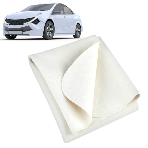 Runquit Chamois Leathers for Cars,Shammy Leather Cloth,Natural Leather Wipes for Sofas,Cleaning Kitchen,Windows,Mirrors,Polishing and Drying Surfaces,Super Absorbent,Quick Drying