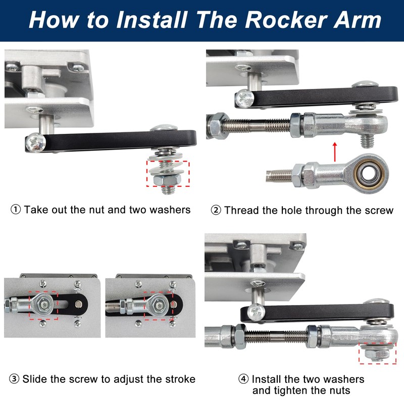 JQDML Reciprocating Linear Actuator Stroke 1.18"-6" with Suction Cup and