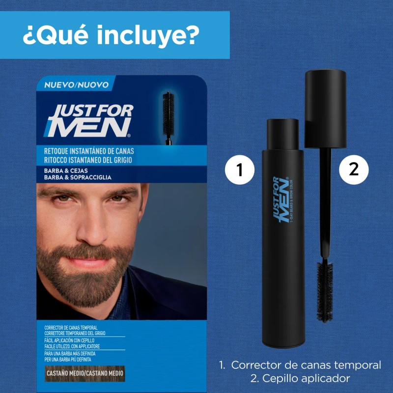 Retoque Temporal Just For Men De Canas Barba Cast Med
