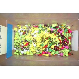 T & A Jigs Lot of 50 JIG HEADS 3/4 oz Mixed Colors 4/0 Hook  50 Jigs Sparkie Head FREESHIP