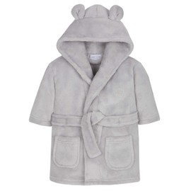 BabyTown Baby Boys & Girls Soft Plush Fleece Dressing Gown Grey 12-8 Months