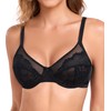 Lemorosy Women's Full Coverage Minimizer Lace Bra Plus Size Non