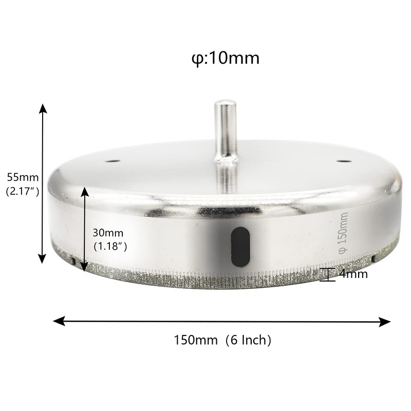 Jamiikury 6 Inch Diamond Hole Saw Drill Bits, Glass Hole
