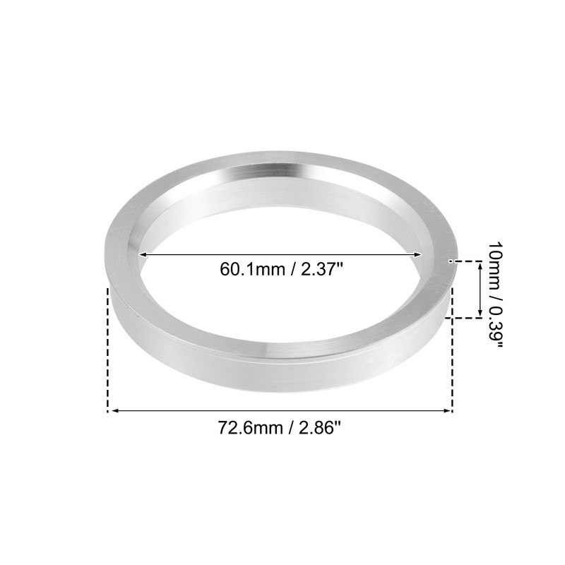 X AUTOHAUX Hub Ring 72.6-60.1mm Wheel Hub Ring Hub Centric