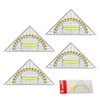 Set of 4 Set Square with Handle, Geometry Triangle Ruler